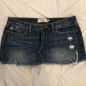 Abercrombie & Fitch Jean Skirt (Dark Wash)